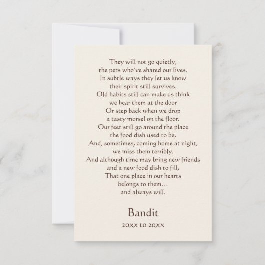 Pitbull Brindle Memorial Geem Individuelle Name Be Dankeskarte (Rückseite)