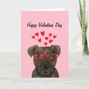 Pitbull Brindle Valentine Love Card Feiertagskarte