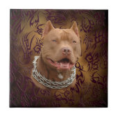Pitbull Brown Fliese (Vorderseite)
