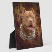Pitbull Brown Fotoplatte (Seite)