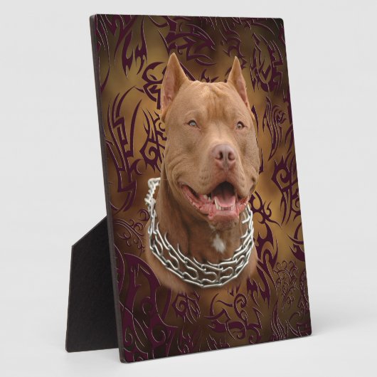 Pitbull Brown Fotoplatte (Seite)