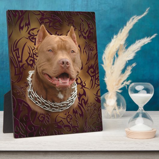 Pitbull Brown Fotoplatte (Seite)