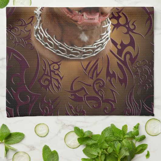 Pitbull Brown Geschirrtuch (Gefaltet)