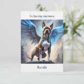 Pitbull Brown Memorial Geem Individuelle Name Beil Dankeskarte (Stehend Vorderseite)