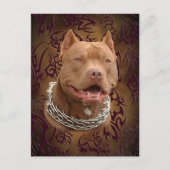 Pitbull Brown Postkarte (Vorderseite)