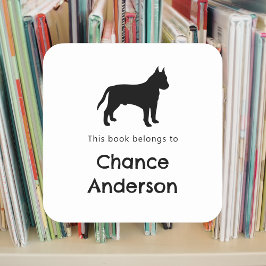 Pitbull-Buchzeichen-Aufkleber Quadratischer Aufkleber