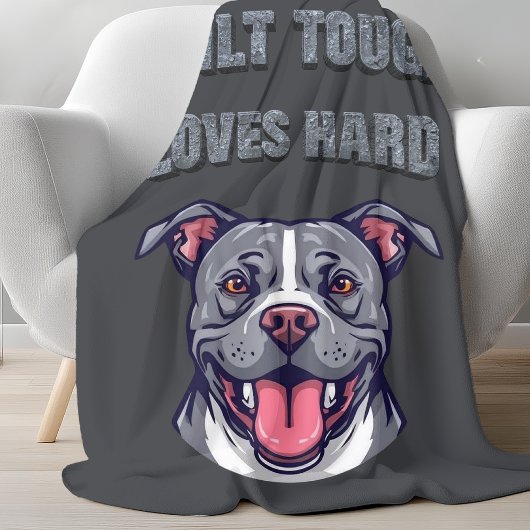 Pitbull Built Tough Loves Hard | Bully Dog Lover Fleecedecke