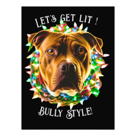Pitbull Bully Funny Christmas Personalisieren Fotodruck