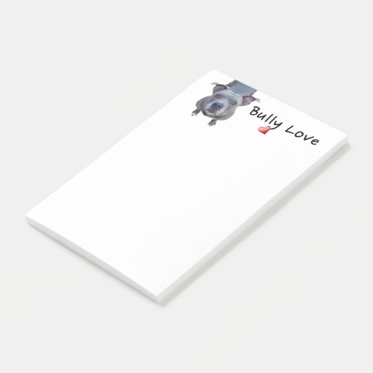 Pitbull Bully Liebe Notes Post-it Klebezettel (angewinkelt)