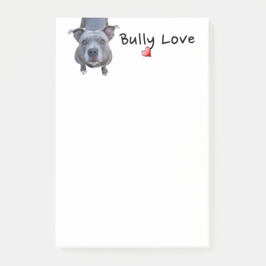 Pitbull Bully Liebe Notes Post-it Klebezettel (Vorderseite)