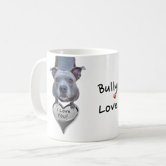 Pitbull Bully Liebe Tasse (Vorderseite Links)