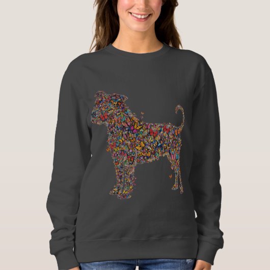 Pitbull Butterfly Silhouette Art | Bully Dog Lover Sweatshirt (Vorderseite)