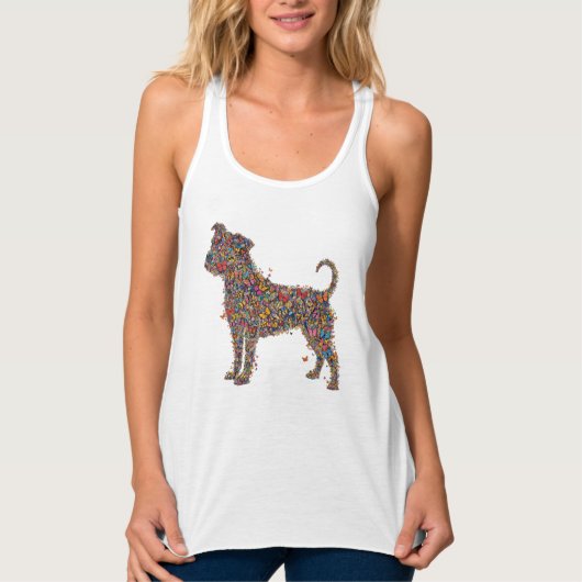 Pitbull Butterfly Silhouette Art | Bully Dog Lover Tank Top (Vorderseite)