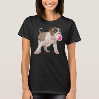 Pitbull Chews Gum Bubble Hunde Welpen T-Shirt