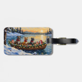 Pitbull Christmas Boat Holiday Gepäckanhänger (Rückseite horizontal)