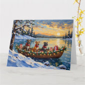 Pitbull Christmas Boat Holiday Karte (Gelbe Blume)