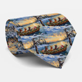 Pitbull Christmas Boat Holiday Krawatte (Gerollt)