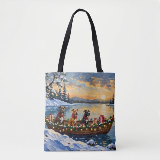 Pitbull Christmas Boat Holiday Tasche (Vorderseite)