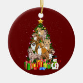 Pitbull Christmas Ohrfeigen Cute Dog Lovers Keramik Ornament (Vorne)