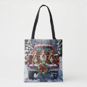 Pitbull Christmas Red Truck Holiday Tasche (Vorderseite)