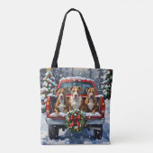 Pitbull Christmas Red Truck Holiday Tasche (Rückseite)