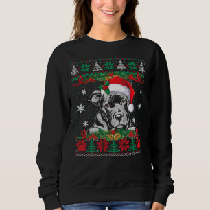 Pitbull Christmas Santa Ugly Sweater Dog Lover Xma Sweatshirt