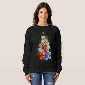 Pitbull Christmas Tree Lights Dog Sweatshirt (Vorne ganz)