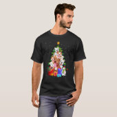 Pitbull Christmas Tree Lights Dog T-Shirt (Vorne ganz)