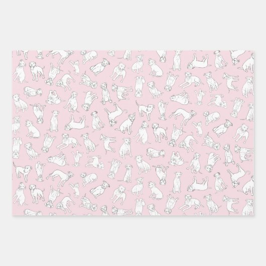 Pitbull Confetti - Aquamalz, rosa, lila Pastellfar Geschenkpapier Set (Vorderseite 3)