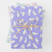 Pitbull Confetti - Aquamalz, rosa, lila Pastellfar Geschenkpapier Set (Beispiel)