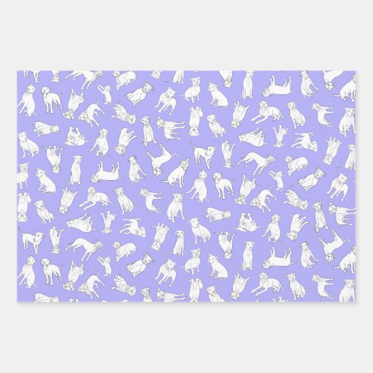 Pitbull Confetti - Aquamalz, rosa, lila Pastellfar Geschenkpapier Set (Vorderseite)