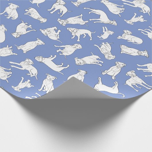 Pitbull Confetti Geschenkpapier (Ecke)