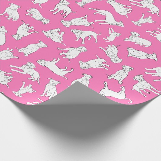 Pitbull Confetti Geschenkpapier (Ecke)