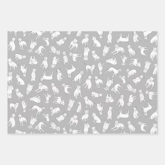 Pitbull Confetti - heiß rosa, türkis, grau Geschenkpapier Set (Vorderseite 2)