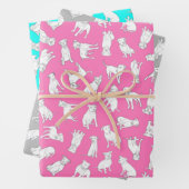 Pitbull Confetti - heiß rosa, türkis, grau Geschenkpapier Set (Beispiel)