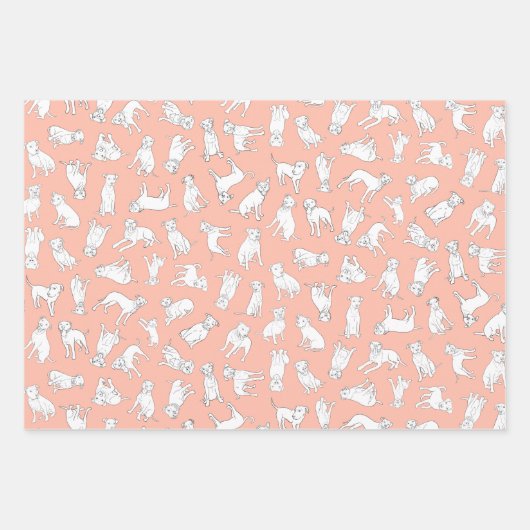 Pitbull Confetti - Salbei, Bräune, Pfirsichpfropfe Geschenkpapier Set (Vorderseite 2)