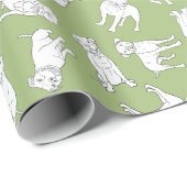 Pitbull Confetti Salbei Geschenkpapier (Rolleneckpunkt)