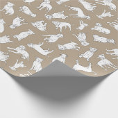 Pitbull Confetti tan taupe rollen von Geschenkpapier (Ecke)