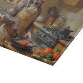 Pitbull Cooking in Kitchen Schneidebrett (Ecke)