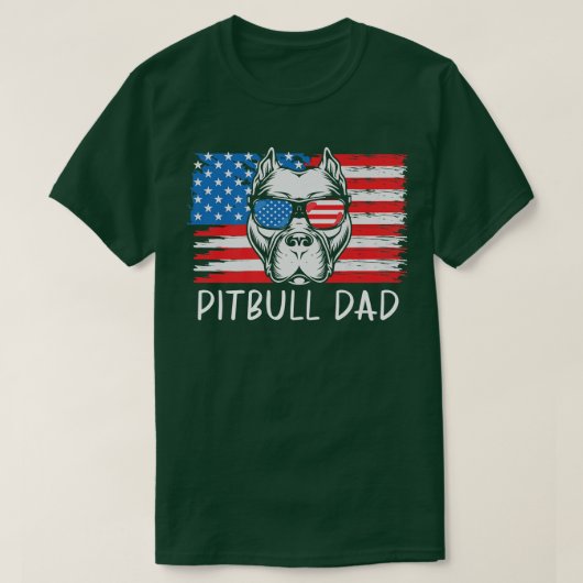 Pitbull Dad American Pit Bull Dog US Flag 4th Of J T-Shirt (Design vorne)