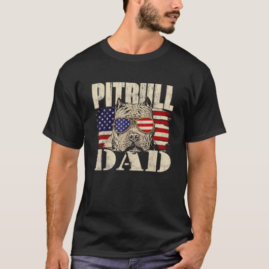 Pitbull Dad Dog Lover Pibble Pittie Pit Bull Terri T-Shirt (Vorderseite)