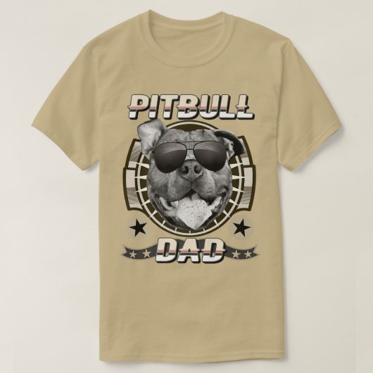 Pitbull Dad Proud Pit Bull Dog Father Retro Cool D T-Shirt (Design vorne)