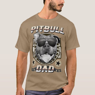 Pitbull Dad Proud Pit Bull Dog Father Retro Cool D T-Shirt