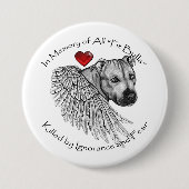 Pitbull Denkmal-Knopf Button (Vorderseite)