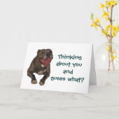 Pitbull denkt über Ihre Grußkarte nach Karte (Gelbe Blume)