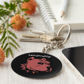 Pitbull Design 2.25" Button-Schlüsselanhänger Schlüsselanhänger (Seite)