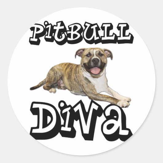 PitBull DIVA - Tigger Runder Aufkleber (Vorderseite)
