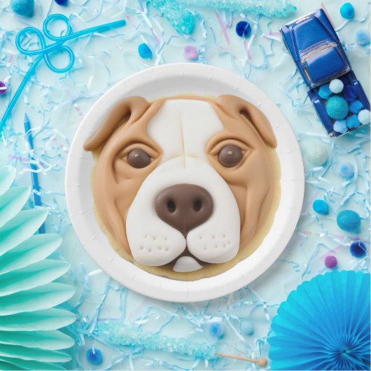 Pitbull Dog 3D Inspiriert Pappteller (Party)