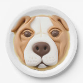 Pitbull Dog 3D Inspiriert Pappteller (Vorderseite)