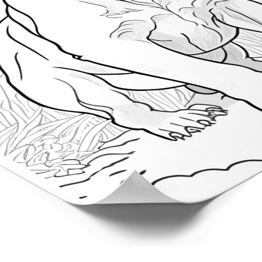 Pitbull Dog Aduloring Poster (Ecke)